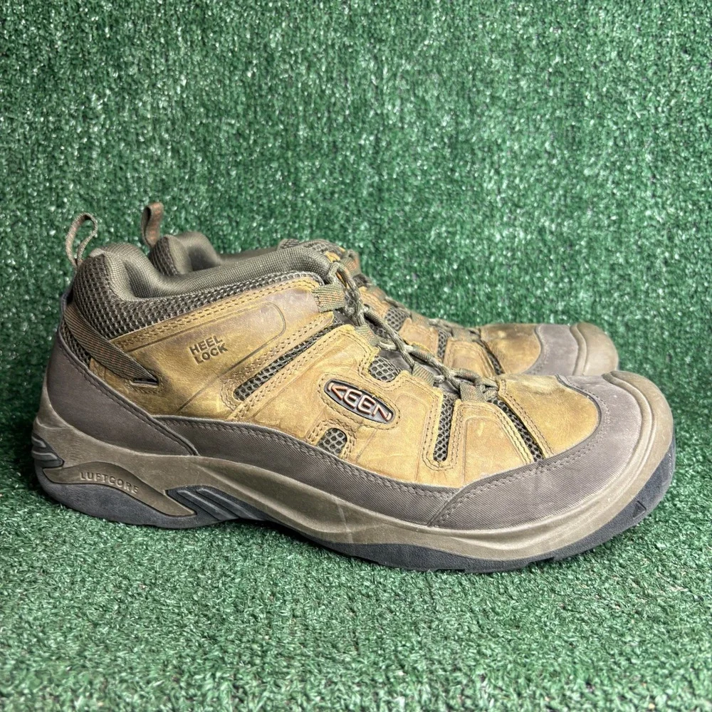 Keen Circadia Low Vent Waterproof Leather Hiking Trail Shoes Brown Mens Size 14